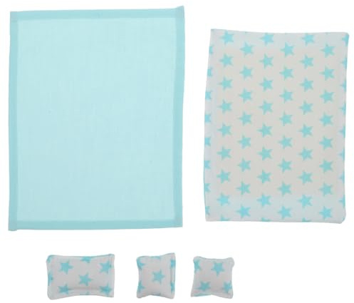 ibasenice Parure De Lit Miniature 1/12, Ensemble Literie Réaliste avec Couette et 3 Oreillers