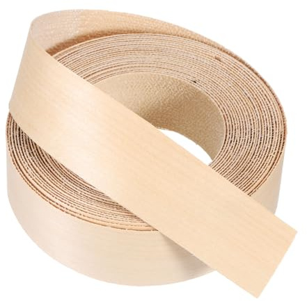 PATIKIL Cinta de borde de arce, 1-1/2 pulgadas x 25 pies Cinta de chapa de madera preencolada flexible para borde de contrachapado con adhesivo termofusible para restauración de muebles