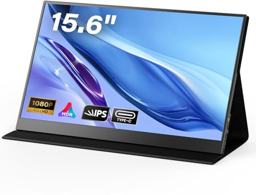 MAGICRAVEN Monitor Portatil Pantalla Portatil 15,6 1920x1080P FHD IPS Screen, Pantalla Ordenador Móvil Monitore Externa con HDMI USB C Monitor para Laptop PC Mac Teléfono X-Bo PS4/5, Soporte VESA