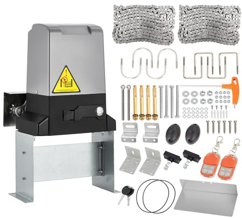 Automatic Sliding Gate Opener with 2 Remote Controls, 3527 LBS Electric Rolling Driveway Slide Gate Motor, Gate Operator Hardware Kit for Security, 40 ft/Min Move Speed, Fits Gates Up to 40 ft