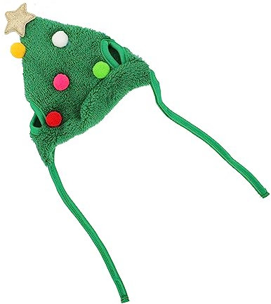 VERDANVERSE Haustier Weihnachtsmütze Grün Mit Buntkugeln Kreative Hund Katze Kopfbedeckung Für Festliche Partys Und Tierfotografie