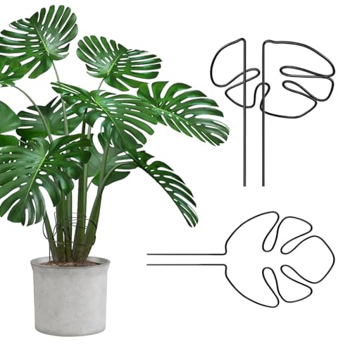 GIUSOBG Soporte Para Plantas 2Piezas Soporte Para Plantas de Interior 15*28cm Tutor Monstera, Tutores para Pinzas Para Alocasia y Monstera (Negro)