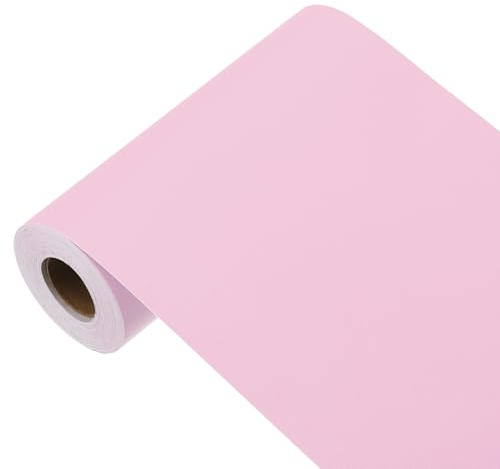sourcing map Papier peint rose doux à décoller et à coller, papier peint autocollant en vinyle de couleur unie, décoration murale pour revêtement mural (998,2 x 15 cm, rose tendre)