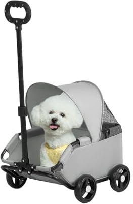Kinderwagen für Hunde | Faltbarer Transportwagen für Hunde und Katzen – Transporttasche für den Außenbereich für Reisen und Spaziergänge | für Stadtverkehr, Spaziergänge, Park, Einkaufszentrum