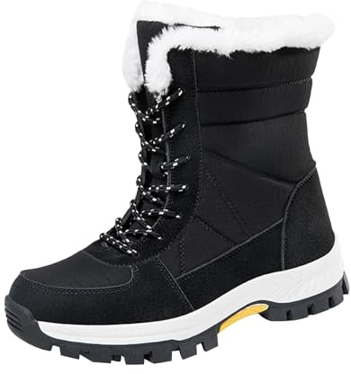 Donna Stivali Da Neve Invernali Scarpe Imbottiti In Pelliccia Sintetica Scarponi Corti Termici Caloroso Moda Piatto Suola Impermeabile Sneaker Caldo Da Donna Allineato Invernale All'aperto Camminate