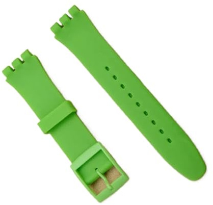 HuanJ Klocktillbehör Silikonarmband Spänne 17mm19mm Gummi Herr- och Damsportarmband 20mm(Green,17MM)