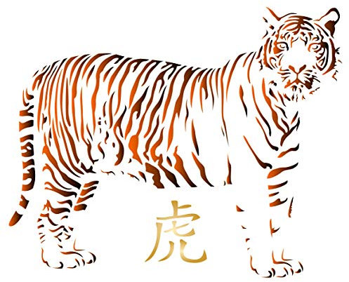 Tiger-Schablone, wiederverwendbare Schablonen für afrikanische große Katze, Wildtiere, Malschablone Größe S