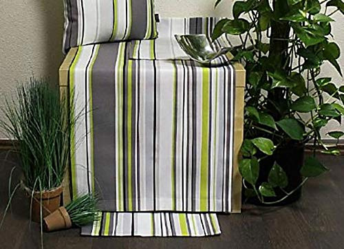 Hossner Concordia Grün Tischdecke Tischläufer Streifen Modern Gartendecke (40 x 100 cm)