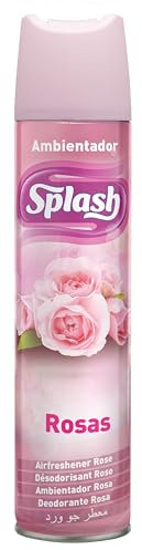SPLASH | Spray Aromatizador | Ambientador Duradero, Refresca y Elimina Olores | Fragancia Fresca Rosas | Agitar Antes de Usar | 300 ml