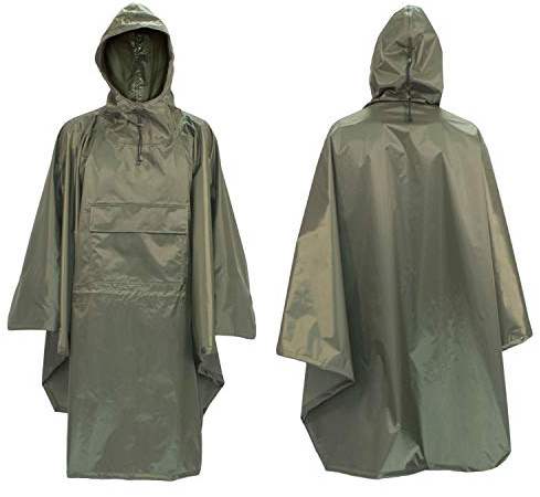 FortMen Regenponcho Herren Wasserdicht, Unigröße inkl. Tragetasche | Outdoor Regenschutz für Wandern, Jagd und andere Aktivitäten in Unigröße