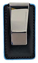 PIQUADRO - Ferma Banconote Blue Square in Pelle - Unisex - Nero | Formato slim, Elegante e Rifinito, Resistente, Uso quotidiano