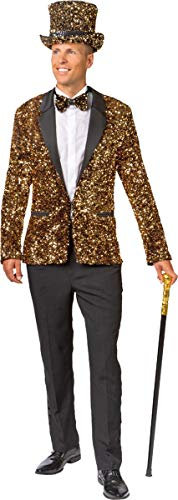 Orlob Herren Kostüm Paillettenjacke Gold Jackett Karneval Fasching Gr. 50