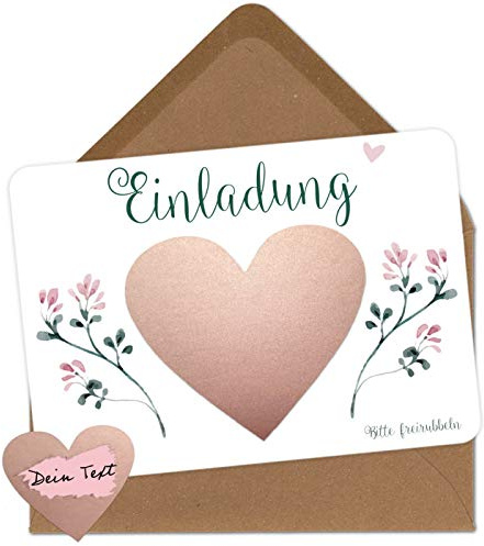 OWLBOOK 5 Rubbelkarten zum selber beschriften - Einladung - Rubbellos für eigenen Text Geschenke Geschenkideen als Einladungskarte zur Hochzeit