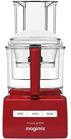 Magimix 5200XL Premium Food Processor With Citrus Press & Cold Press Juicer Accessories - 3.6L BPA-Free Bowl, Professional Quality Ultra-Sharp Blades, Quiet Energy Efficient 1100W Motor - Red