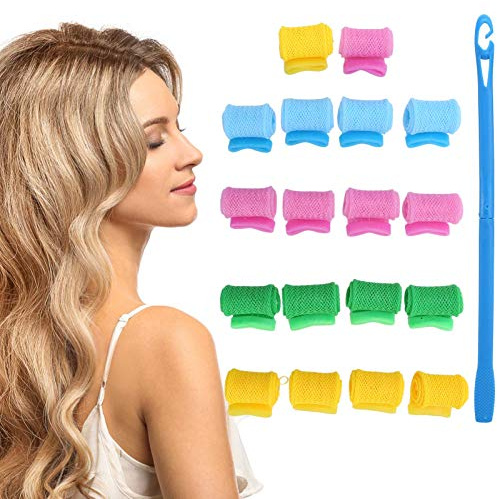 Spiral Curls Lockenwickler, Heatless CurlsManuelle Rollen Locken Curler, DIY Lockenwickler Spirale Locken mit Hakengriff Haarstyling Werkzeug Set für Damen Hair Curler Kurze Haare und Lange Haare