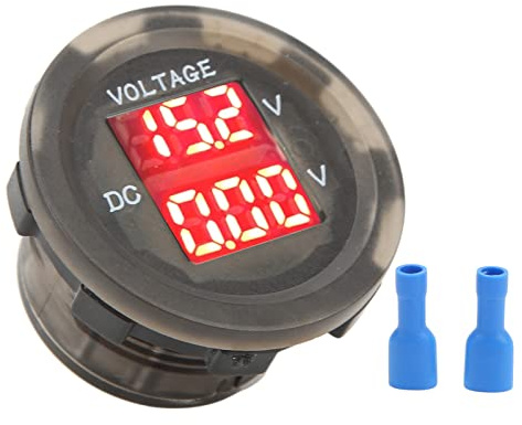 Wasserdichtes Auto Voltmeter, Motorrad Digital LED Voltmeter, 12-24V LED Auto Digitalanzeige Wasserdichtes Universal Doppelspannungsmessgerät für Fahrzeuge