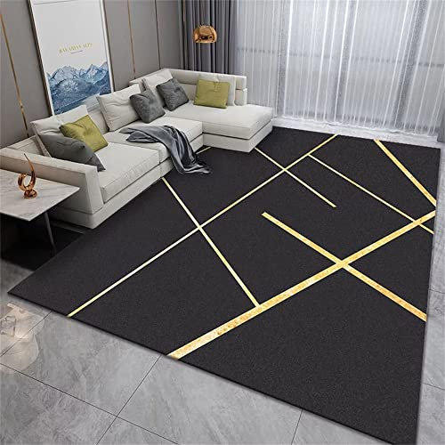 RUGMRZ Webteppich rechteckig Graues gelbes rechteckiges geometrisches Muster im modernen Stil atmungsaktiv Bodenmatte 120X170cm