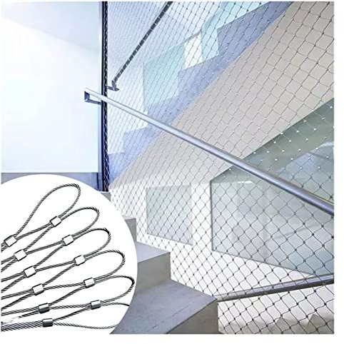 Drahtgitter Verzinkt Edelstahl-Seilnetz, Flexibles Pflanzenkletternetz, Maschenloch 15 Cm, Schnappverbindung, Diebstahlsicherer Gewebter Zaun, 1,2 Mm Drahtdurchmesser ( Color : Silver-1.2mm diameter ,