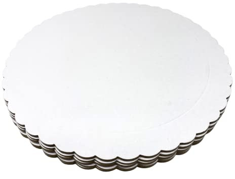 Decoraciondulce Pack de 10 Bases Extrafuertes para Tartas 25cm x 3mm (Blanco)