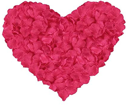 SamHeng 1000Pcs Artificial Rose Petals, No-Taste Emulation Silk Roses Petals for Wedding Party Valentine's Day Romantic Decorations Confetti Table Fake Flowers Roses Petals(Hot Pink)