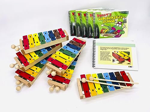 Voggenreiter Mein erstes Glockenspiel-Set für den Kindergarten und die Schule, 12-teilig, für bis zu 6 Kinder, ab 3 Jahre