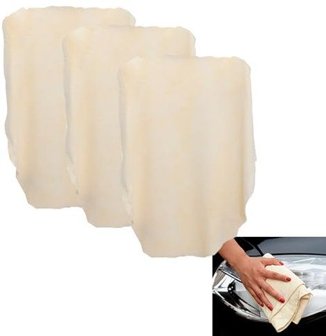 JINGTOPS Pelle di Daino per Auto,40x70cm Asciugamani per aAuto in Camoscio,Panno Asciugatura Auto,Panno Pulizia Auto per Lavare e Asciugare le Auto(3 pezzo)