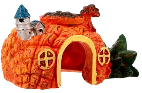 POPETPOP Reptilienversteck Aus Kunstharz Aquariumdekoration Chamäleons Versteck Hütte Lebensraum Für Schildkröten Eidechsen Geckos Spinnenchamäleons