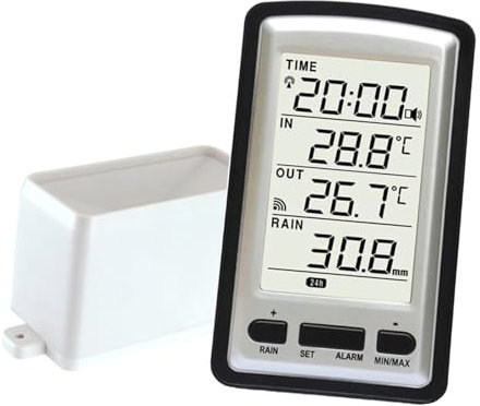 ＡＷＨＡＯ Pluviomètre sans Fil, capteurs, Date Actuelle, Station météo intérieure/extérieure, Moniteur de collecteurs de Pluie à Grand écran
