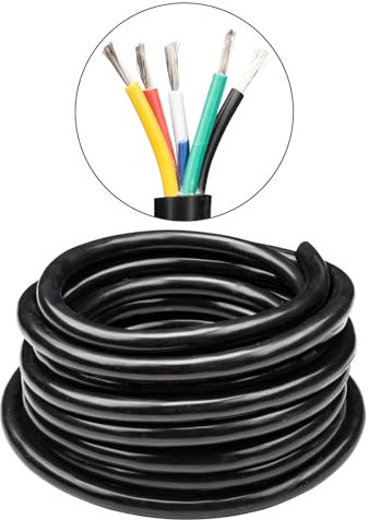URCIANOW Cavo Elettrico 5×2,0mm² 14AWG Filo 5 Conduttori Cavo di Prolunga 10 Metri UL2464 Tensione 300V Filo Per Elettrodomestici ad alta potenza