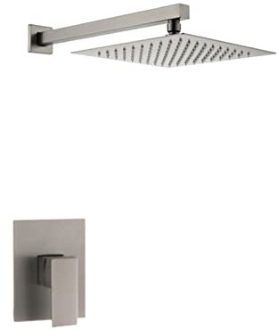All-Copper Built-in Concealed Shower Set Hotel Home Bathroom Pressurized Showerhead Shower Set, Gun Ash