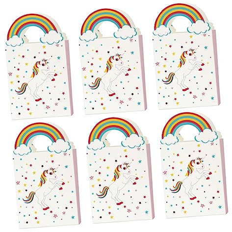 IWOWHERO Einhorn Süßigkeitenbox 24 Stück Papiertüten Zum Mitnehmen Faltbar Papiermaterial Kinderparty Geschenkbox