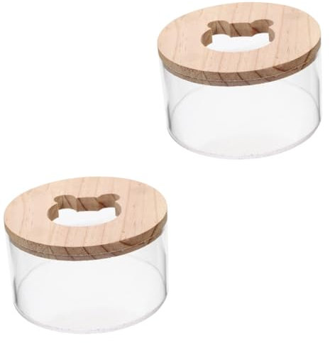 BUGUUYO 2stücke Kleine Hamsterbadewanne Holzdeckel Wiederverwendbares Sandbad Für Kleine Haustiere Als Toilette Für Spaßige Sandbäder Leicht Zu Reinigen Und Langlebig