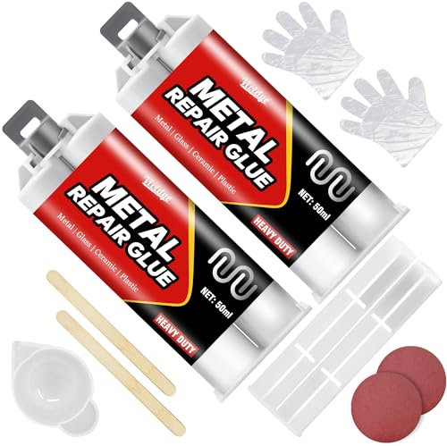 Metal Glue 100ml, High Strength Epoxy Repair Glue, Liquid Metal Adhesive for Welding Stainless Steel, Aluminum Alloy, Copper, Glass, Ceramic and DIY Craft, Waterproof & Heat-Resistant