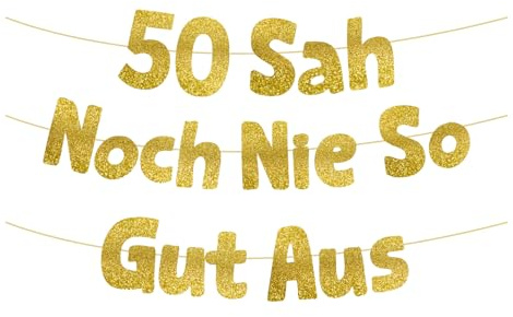 HUKUMA 50 Sah Noch Nie So Gut Aus,Lustige Banner 50 Geburtstag,50 Geburtstag Frau Mann,Geschenke Partyzubehör Jubiläum Frauen