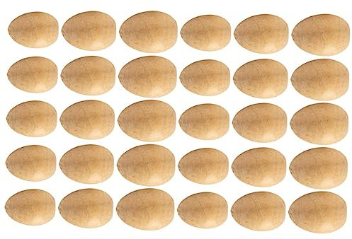 DIYEAH 30pcs Unfinished Wooden Eggs for Crafts Paint Your Own Easter Decorations for Hunts Projects and Creative Home Decor Blank Crafts for Imagination and Fun