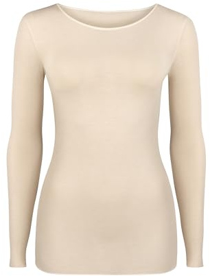 Nur Die Light & Warm Longsleeve mit Kaschmir Oberteil leicht warm weich langärmlig elegant Langarm-Unterhemd Damen