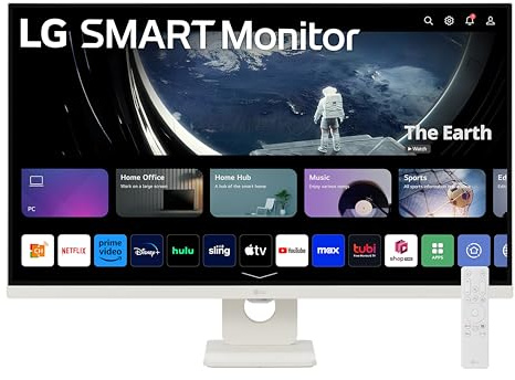 LG Smart monitor 32U721SA-W.AEU, 32 tum, 4K UHD (3840 x 2160), HDR10, IPS, webOS 24, USB-C (65W), Bluetooth, DCI-P3 90%, Smart TV-funktioner, HDMI, DisplayPort, svart