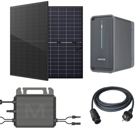 Balkonkraftwerk 920W, Wechselrichter Marstek M2-800W, B2500D Speicher 2,24kWh, Doppelglas-Module