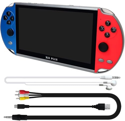 Consolas Portátiles, X12 Plus Consolas Retro De Alta Definición Compatibles con La Salida Mp4 De Mp3, Regalos De Cumpleaños / Fiesta para Niños Y Niñas, Regalos De Videojuegos Navideños-7 Inches