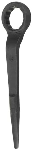 HARFINGTON Single Head Box Wrench 46mm 45# Steel Blackening Metric Striking Wrench Offset Single Head Box End Ring Type Impact Hand Spanner with Pointed Tail for Repair Maintenance, Black