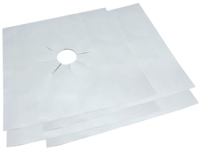 Levemolo Protège Plaque de Cuisson à Gaz Réutilisable en Ptfe Argenté, 8 Feuilles Antiadhésives Précoupées 27x27cm pour Cuisinière, Protection Solide et Facile à Nettoyer