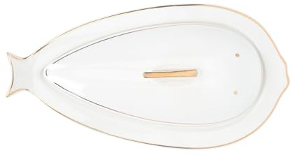 HIAKDOFT Assiette Poisson Céramique Premium Creative Fish Plate Étanche et Antidérapante Plat de Service Léger pour Cuisine et Restaurant Compact et Résistant
