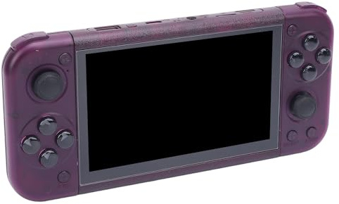 Annadue Consola de Videojuegos Retro Pantalla IPS de 5 Pulgadas 2GB DDR4 USB C Reproductor de Juegos Portátil para Entusiastas del Entretenimiento (Púrpura transparente)