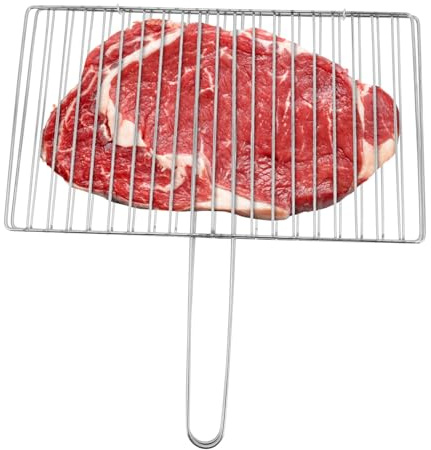 Toyvian Cestello per Grigliare in Acciaio Inossidabile Argento, Resistente e Robusto, per Barbecue All'aperto e Picnic Pesce e Verdure