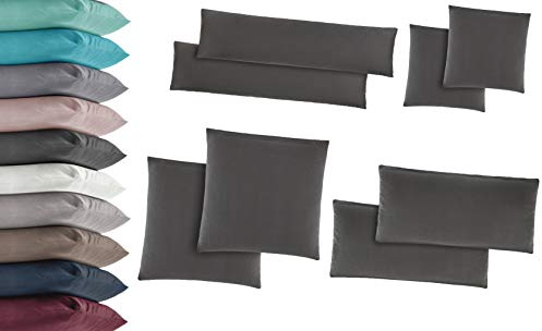 Basatex Jersey Kissenbezug, 2er Pack, 40x145 cm, Weiss | 100% Baumwolle, Kissenhülle Kissenbezüge Seitenschläferkissen viele, Waschbar bis 60 Grad, trocknergeeignet