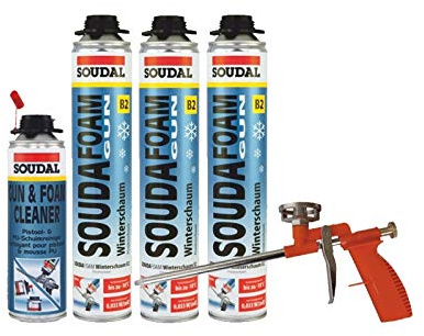 3x Soudafoam B2 Winterschaum 750ml + Schaumpistole Compact inkl. Reiniger