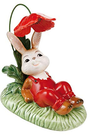 Goebel Schattiges Plätzchen Osterhase, Steingut, Mehrfarbig, 13x12x7,5cm