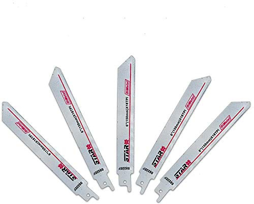 Säbelsägeblätter S1122BF aus Bi-Metall, 14TPI Sägeblatt Alternative für Metallschnitt, Länge 225 mm, 5 Stück