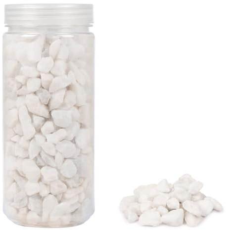 HEKU dekorativa stenar i storformat (9–13 mm) i vitt, ca 750 g I mångsidig användning I praktiskt förpackad I perfekt för dekoration och pysselprojekt