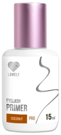 LOVELY Primer per extension ciglia - 15ml Cocco | per una maggiore durata delle extension ciglia | Applicazione liquida pre-trattamento